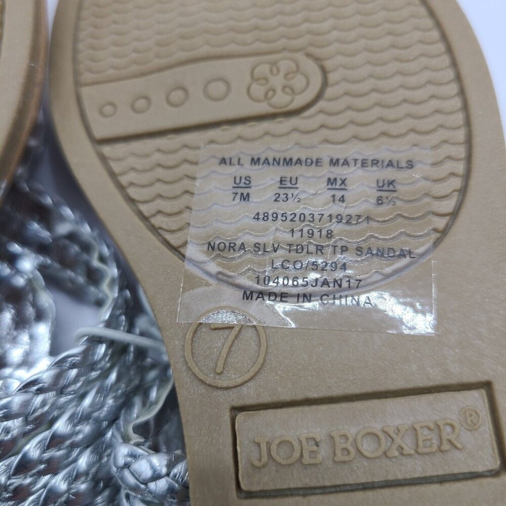 Girls Toddler Silver Piper Sandal sz 7 Quilted Joe Boxer Hook Loop fastening New - Picture 6 of 6